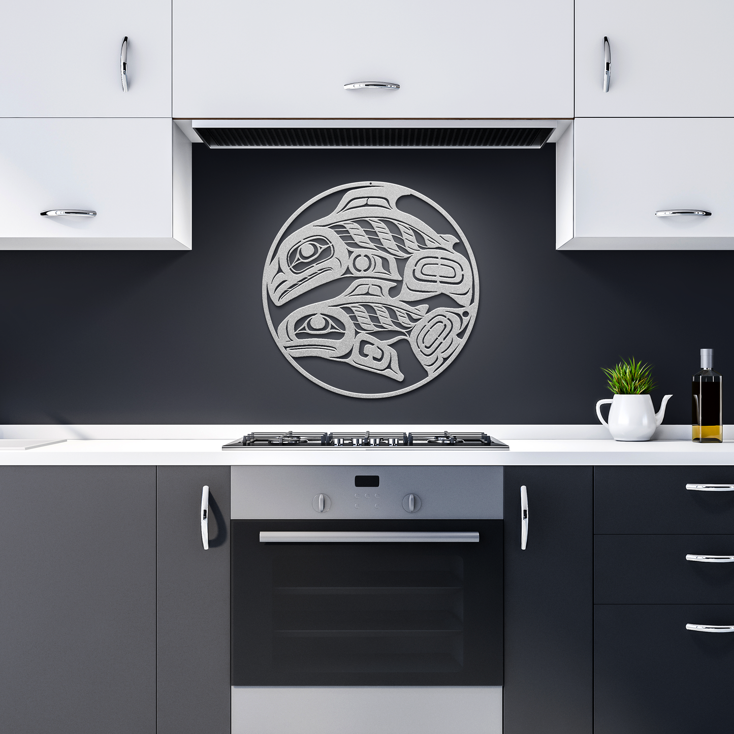 Salmon_Tlingit_Haida_Metal_Sign__Alaska_Silver_Dark_Kitchen_Mockup.png