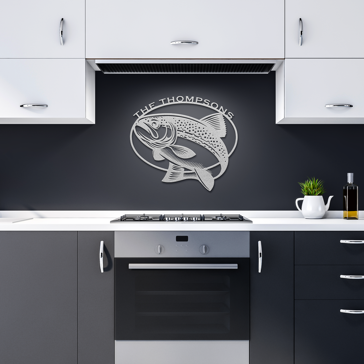 Trout_Fish_Sign_with_Custom_Text__Perso_Silver_Dark_Kitchen_Mockup.png