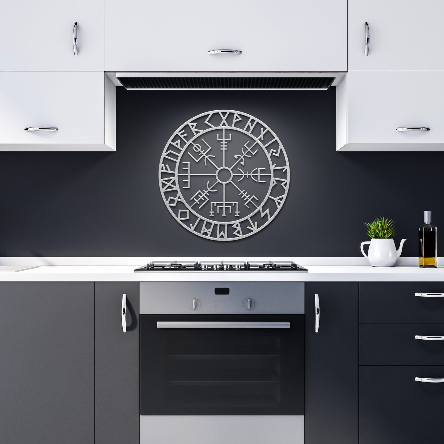 VEGVISIR RUNE Metal Sign | Viking Compass Norse Wall Art