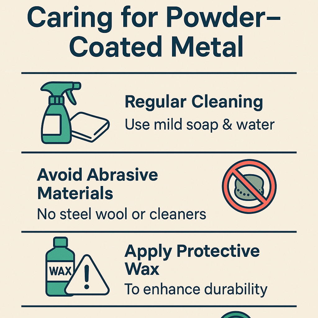 Caring for powder-coated metal
