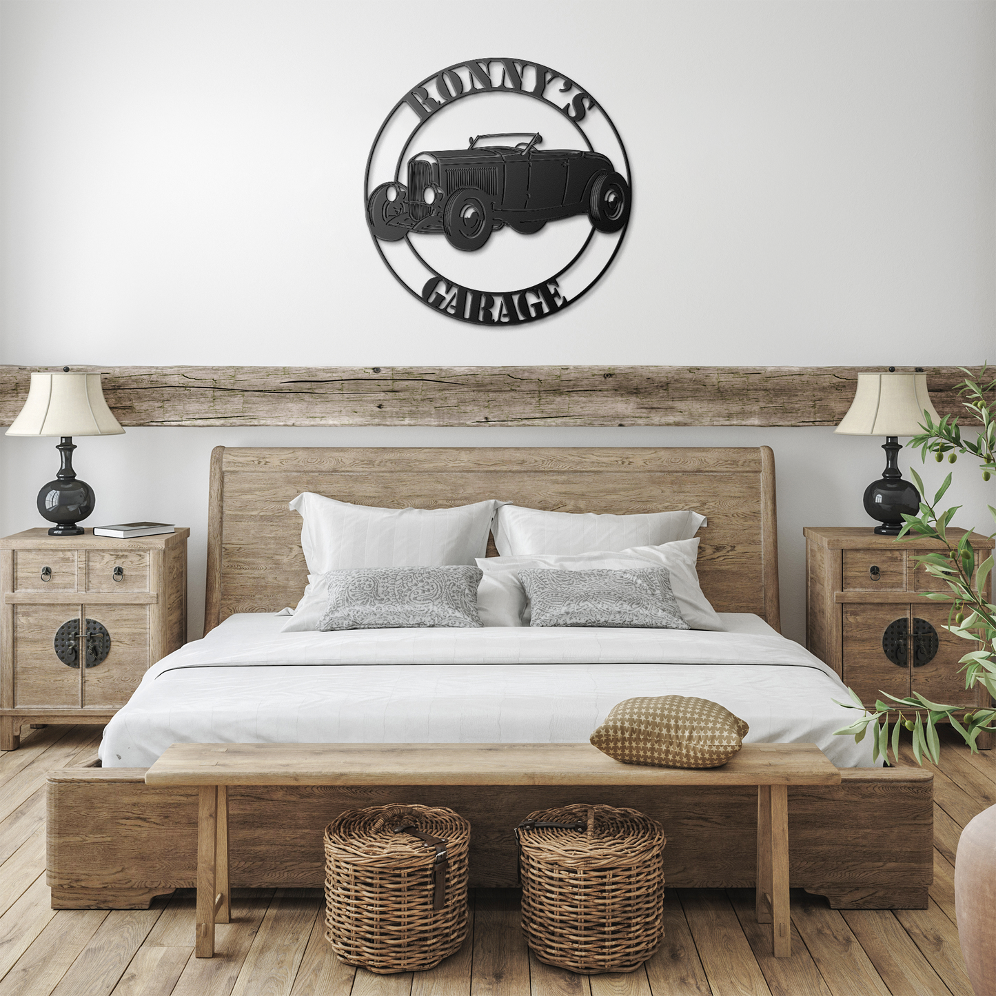 1932_Ford_Hot_Rod_Convertible_Metal_Sign_Black_Farmhouse_Bedroom_Mockup.png