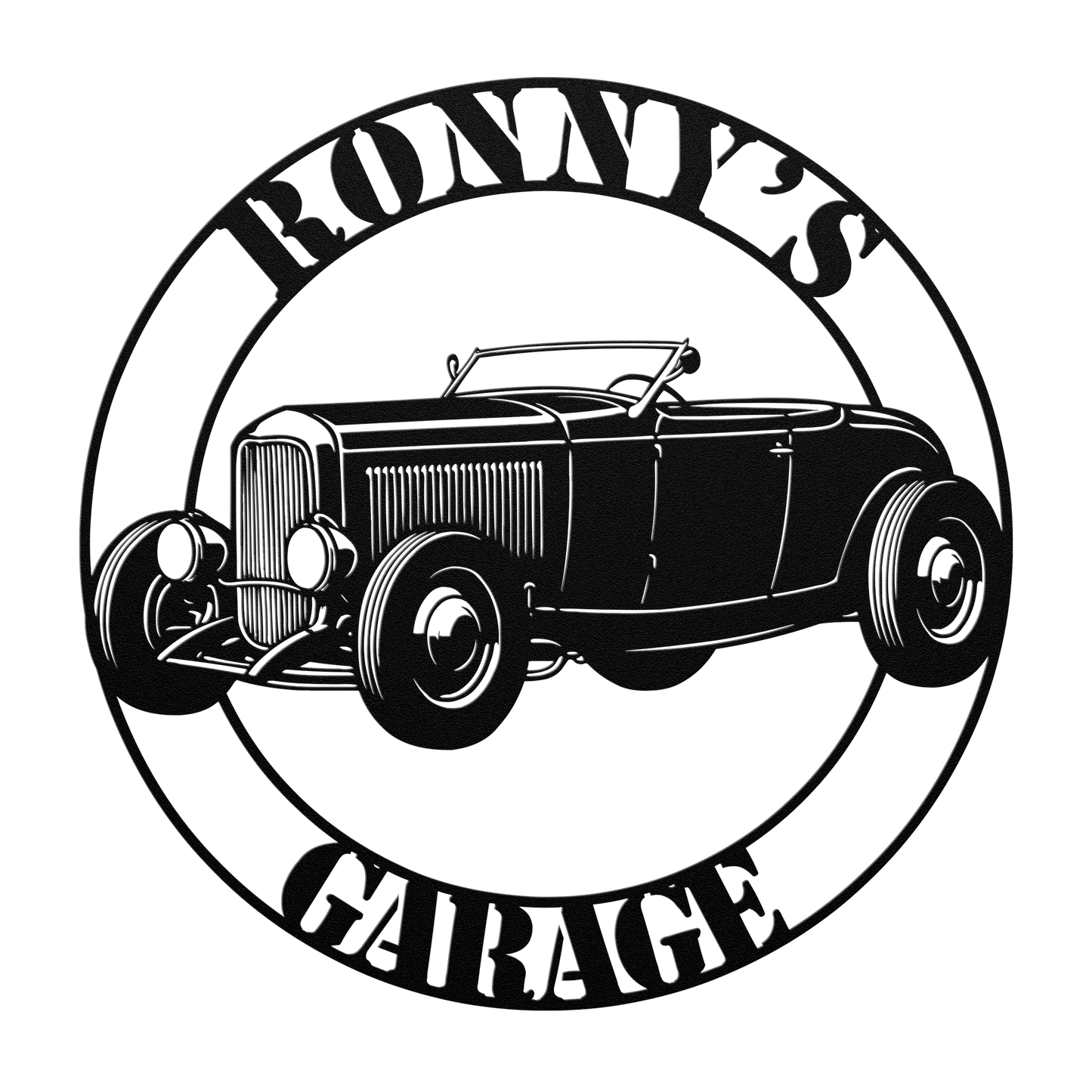 Rustic hot rod car wall decor for garage or man cave