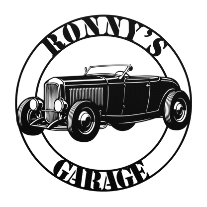 Rustic hot rod car wall decor for garage or man cave