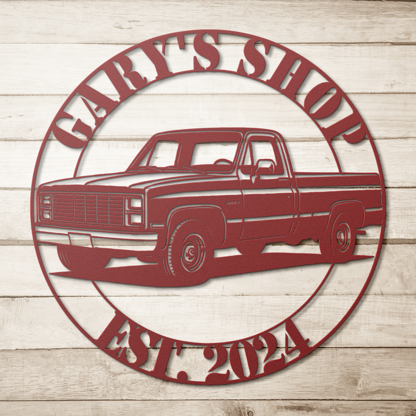 Classic Chevrolet truck steel sign