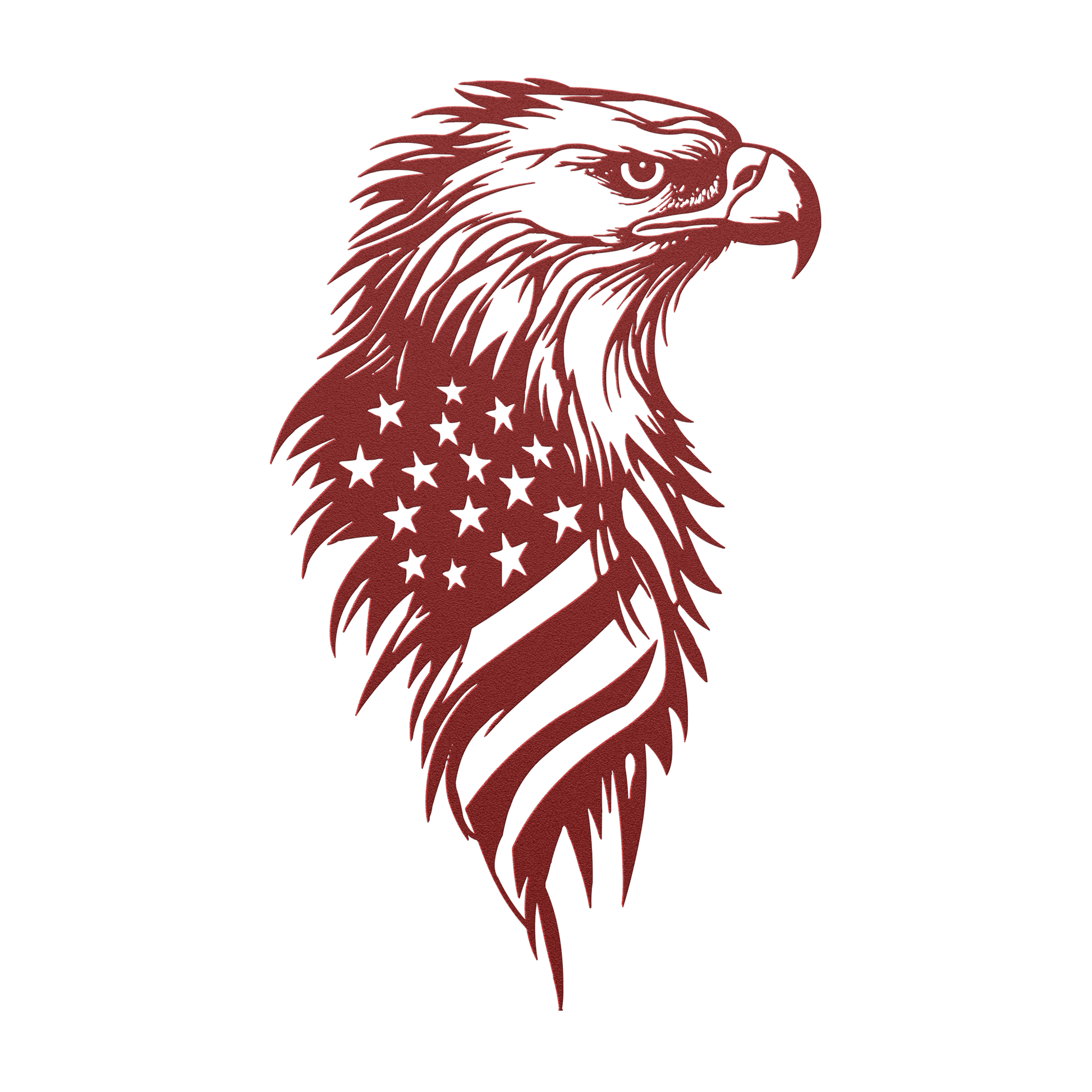 Eagle and flag steel sign for garage