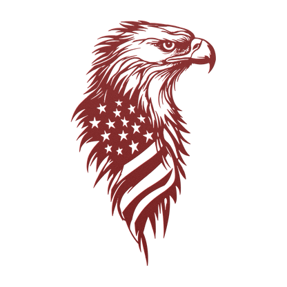 Eagle and flag steel sign for garage