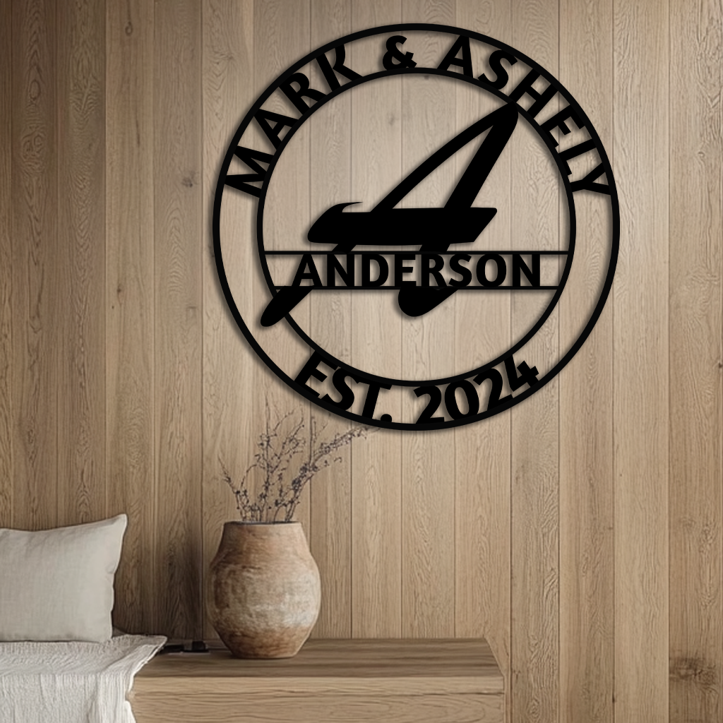 Personalized last name wedding gift metal sign