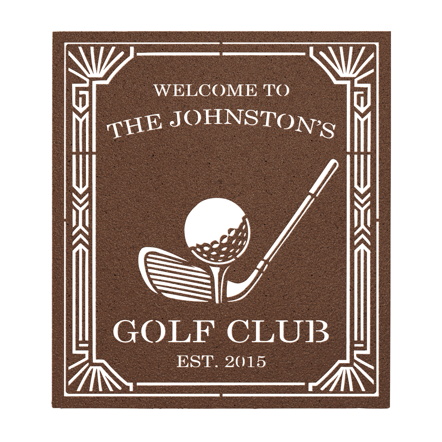 Rustic outdoor golf clubhouse custom wall décor