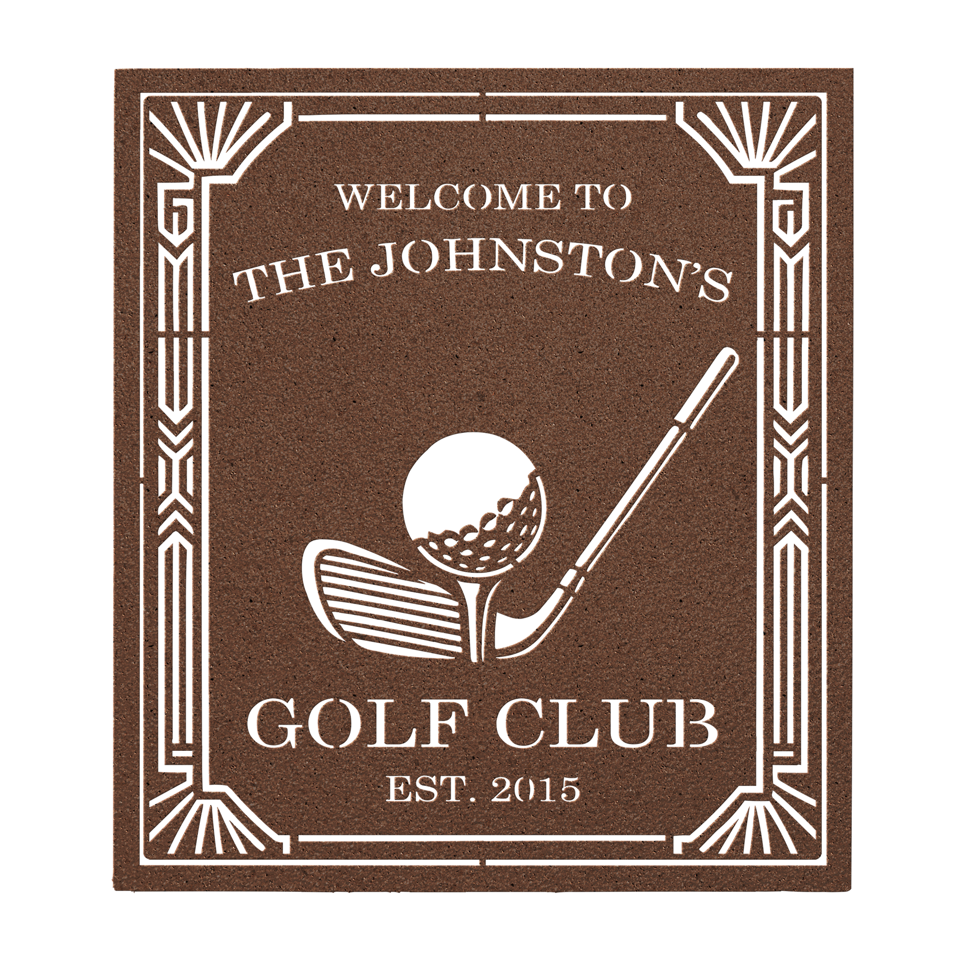 Rustic outdoor golf clubhouse custom wall décor