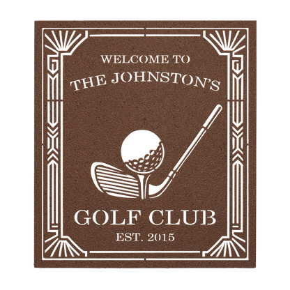 Rustic outdoor golf clubhouse custom wall décor