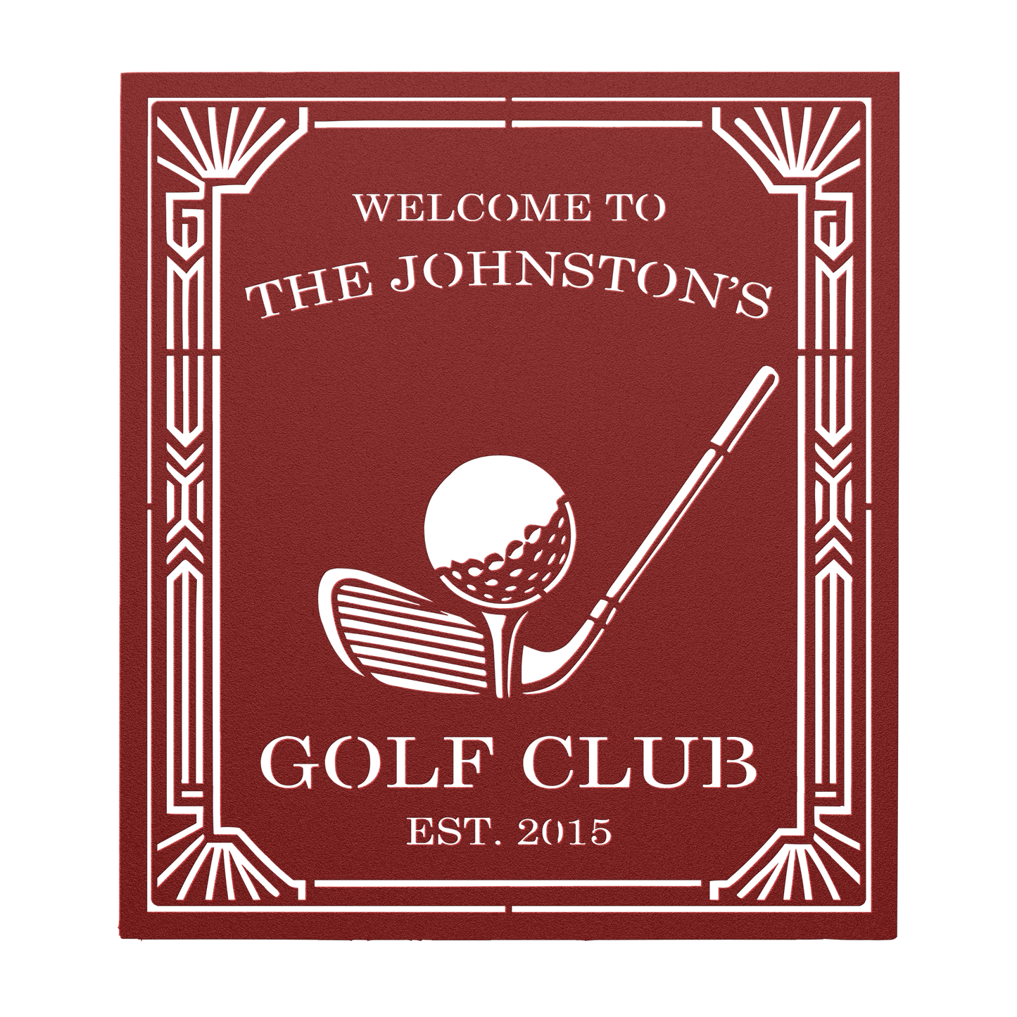 Elegant Art Deco golf club personalized wall art