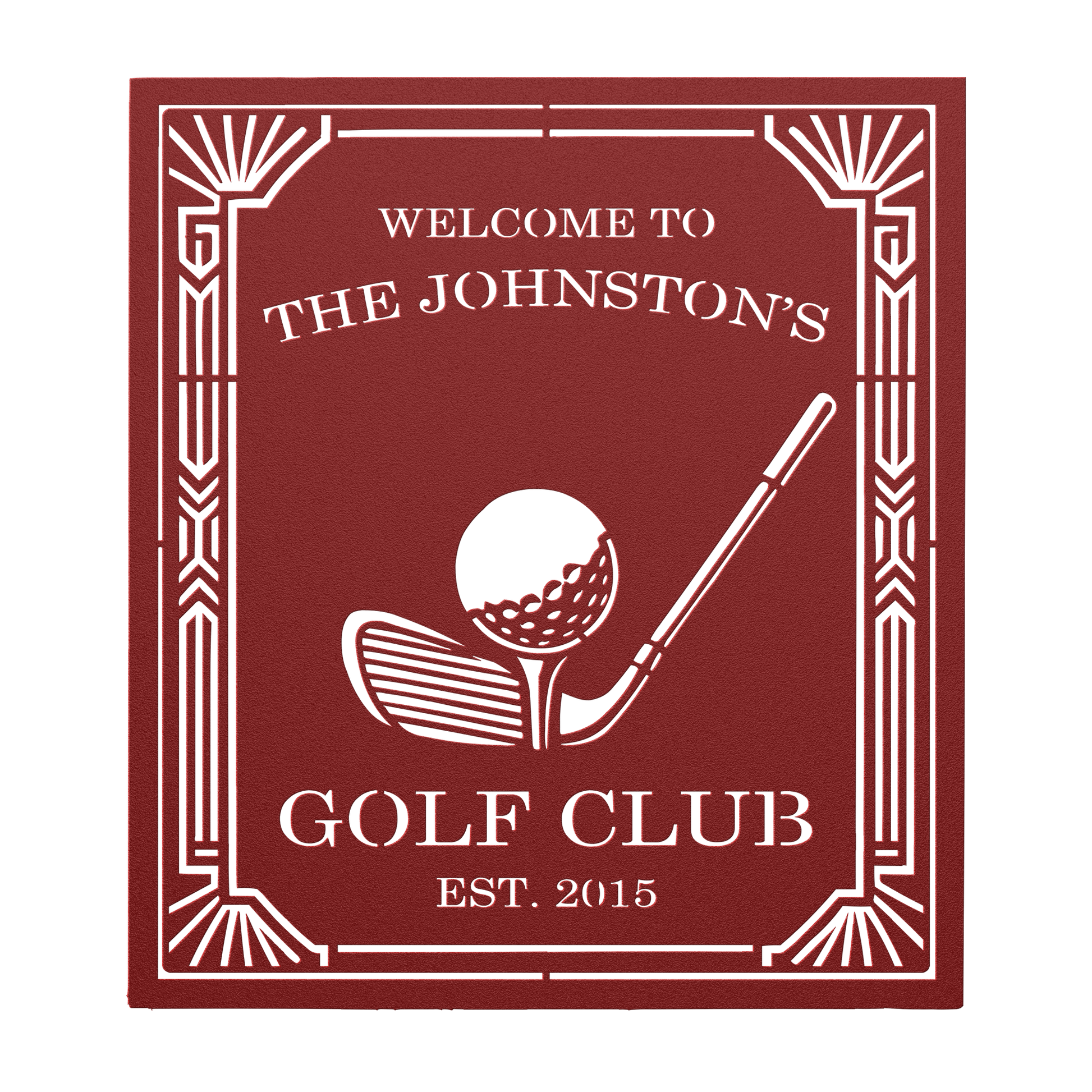 Elegant Art Deco golf club personalized wall art