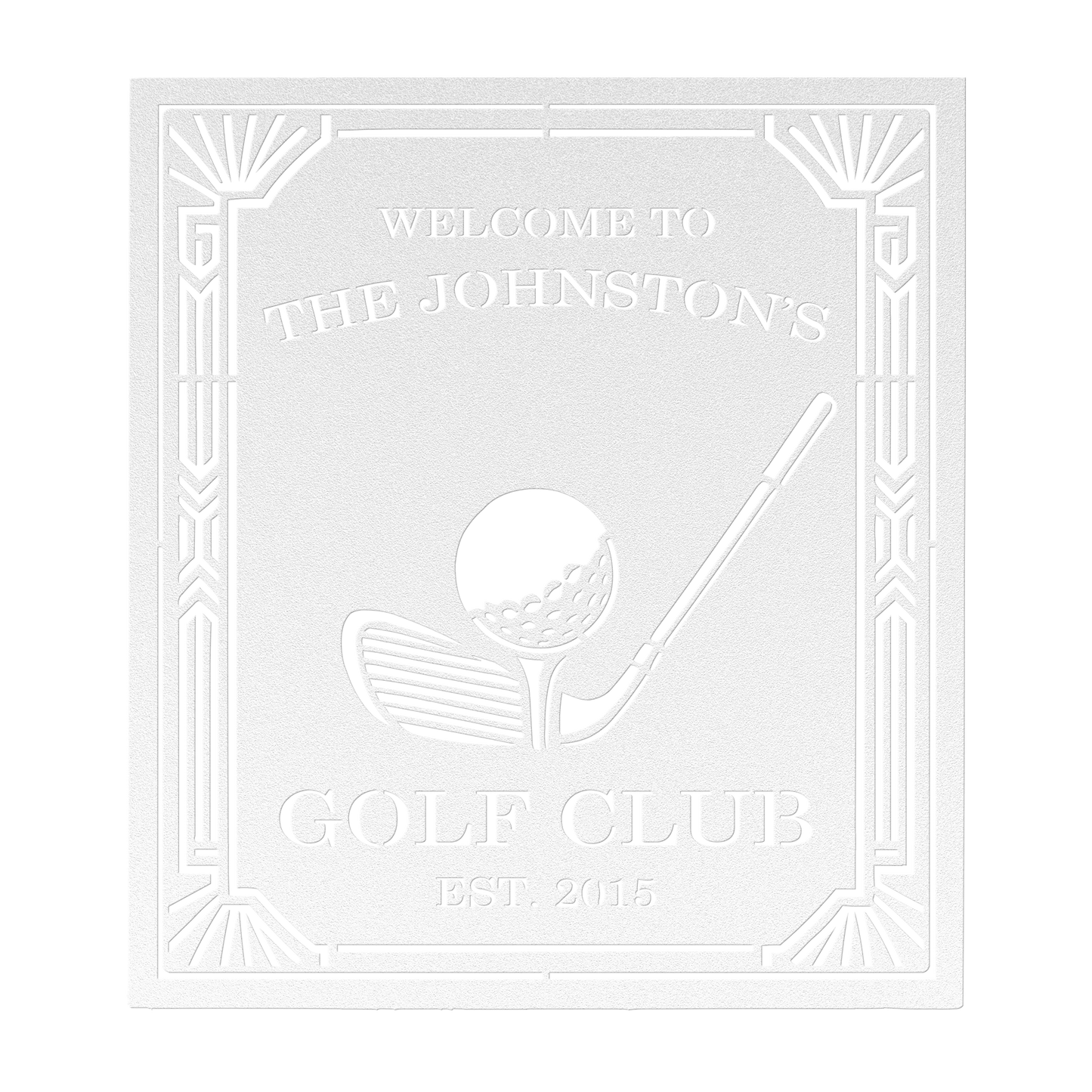 Durable powder-coated golf course metal sign