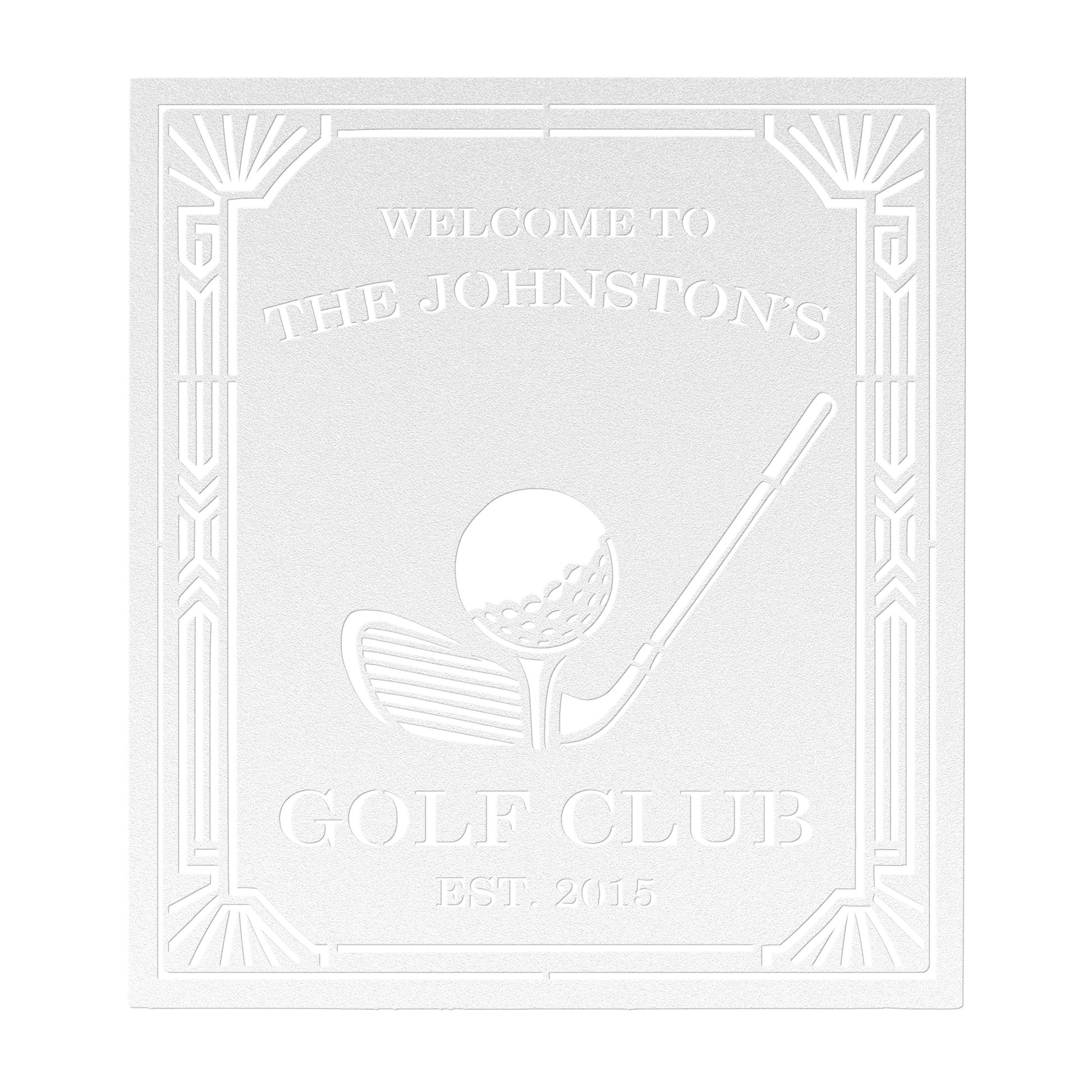 Durable powder-coated golf course metal sign