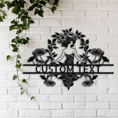 Art Nouveau wildflower welcome sign