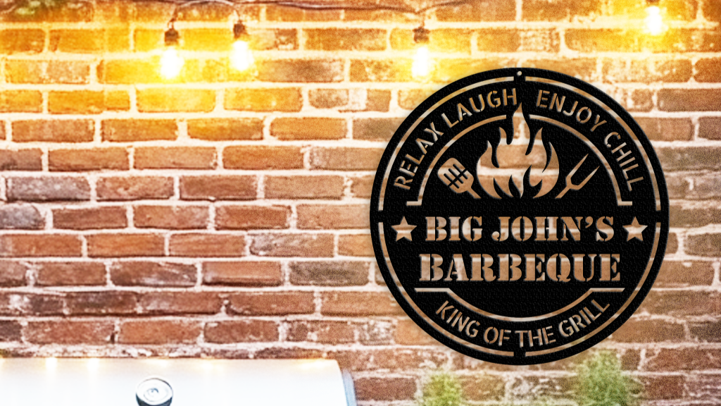 Custom backyard BBQ sign