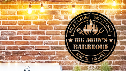 Custom backyard BBQ sign