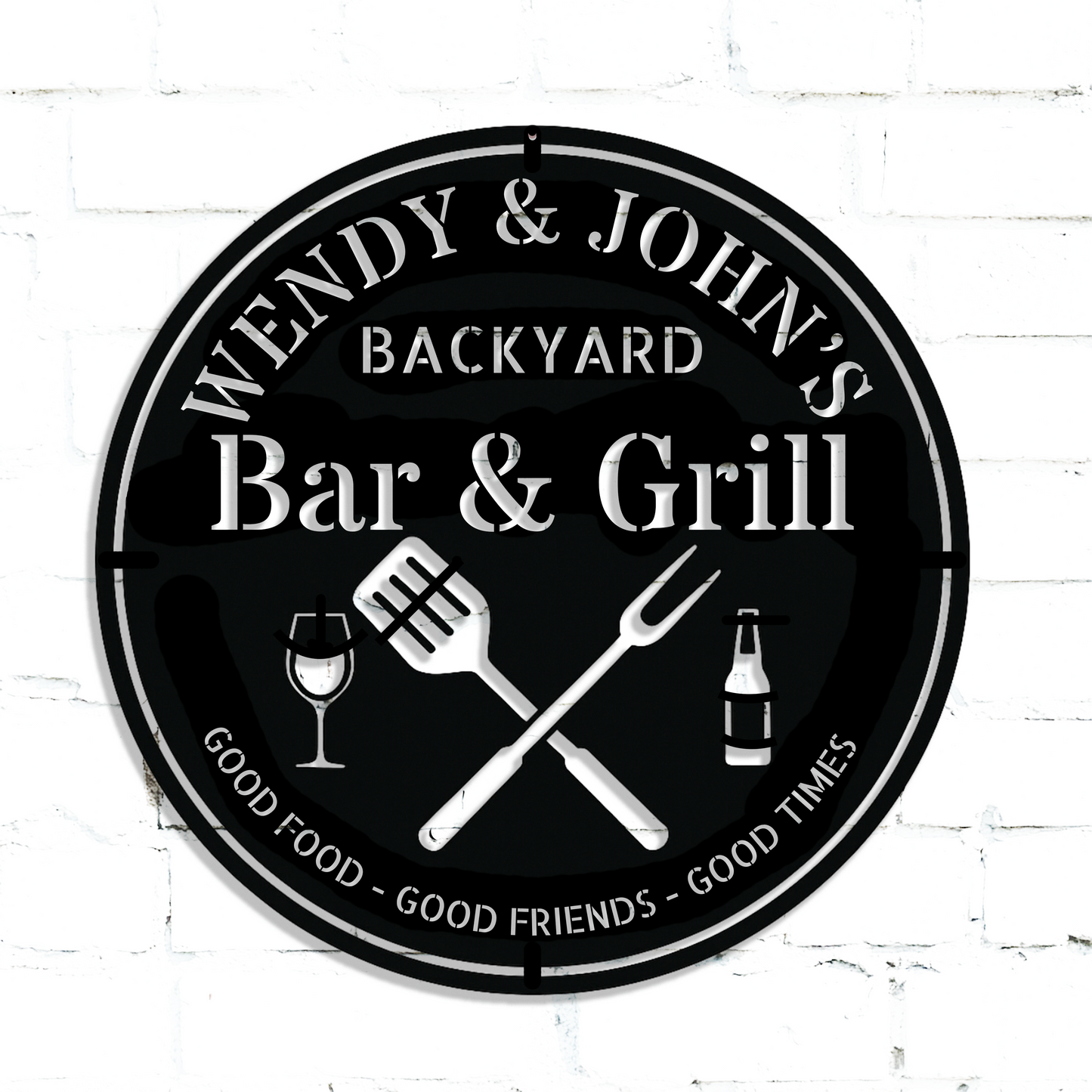 Personalized Bar & Grill Metal Sign