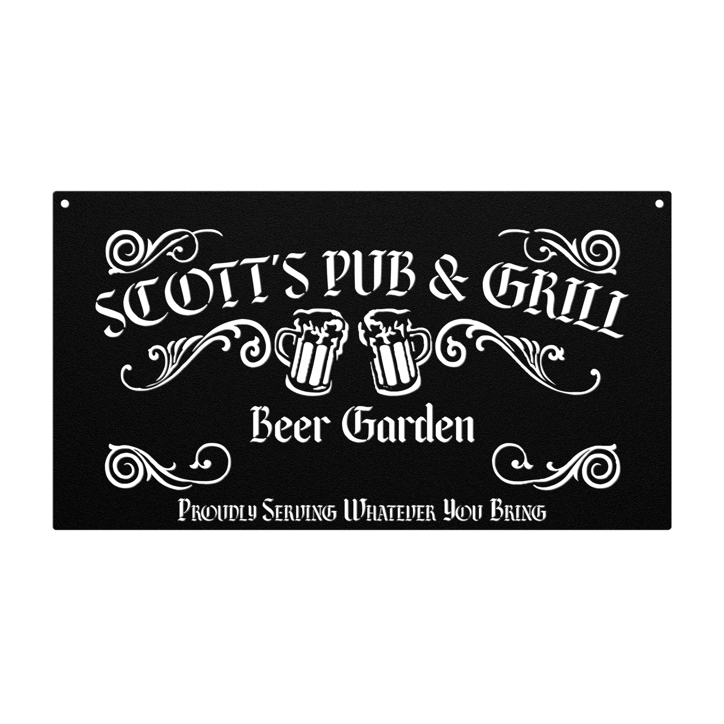 Custom outdoor bar sign