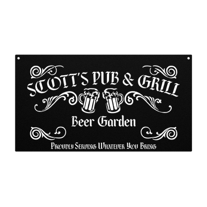 Custom outdoor bar sign