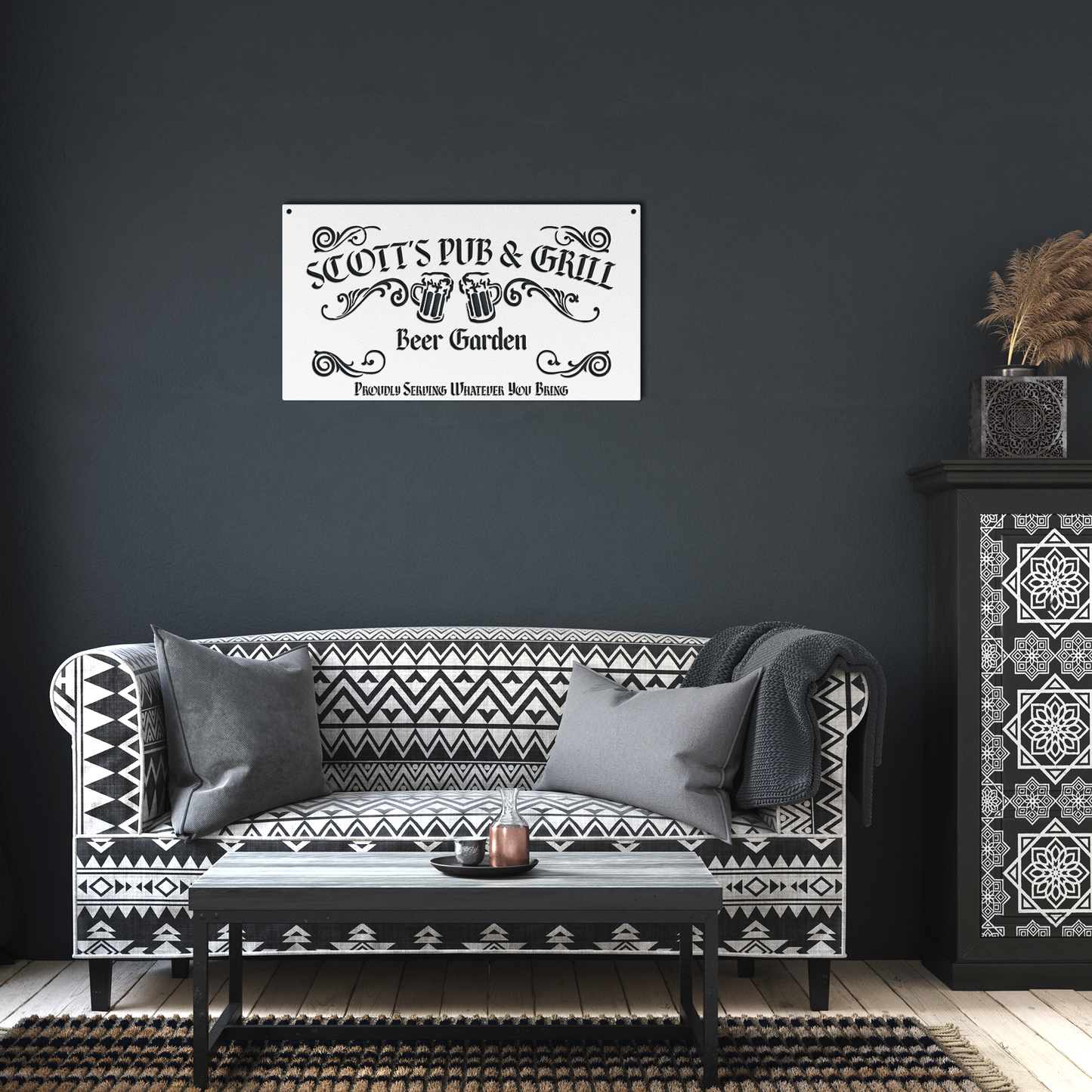 Beer_Garden_Pub_and_Grill_Metal_Sign__White_Dark_Living_Room_Mockup.png
