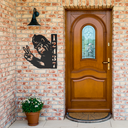 Handmade Bigfoot peace sign wall decor