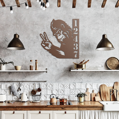 Bigfoot_Peace_Custom_Address_Sign__Pers_Copper_Rustic_Kitchen_Mockup.png