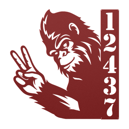 Outdoor steel Bigfoot address marker for home
