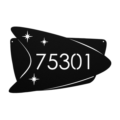 Mid-century modern curb appeal metal wall sign