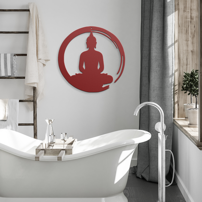 Buddha_Metal_Sign__Custom_Zen_Wall_Art__Red_Modern_Bathroom_Mockup.png