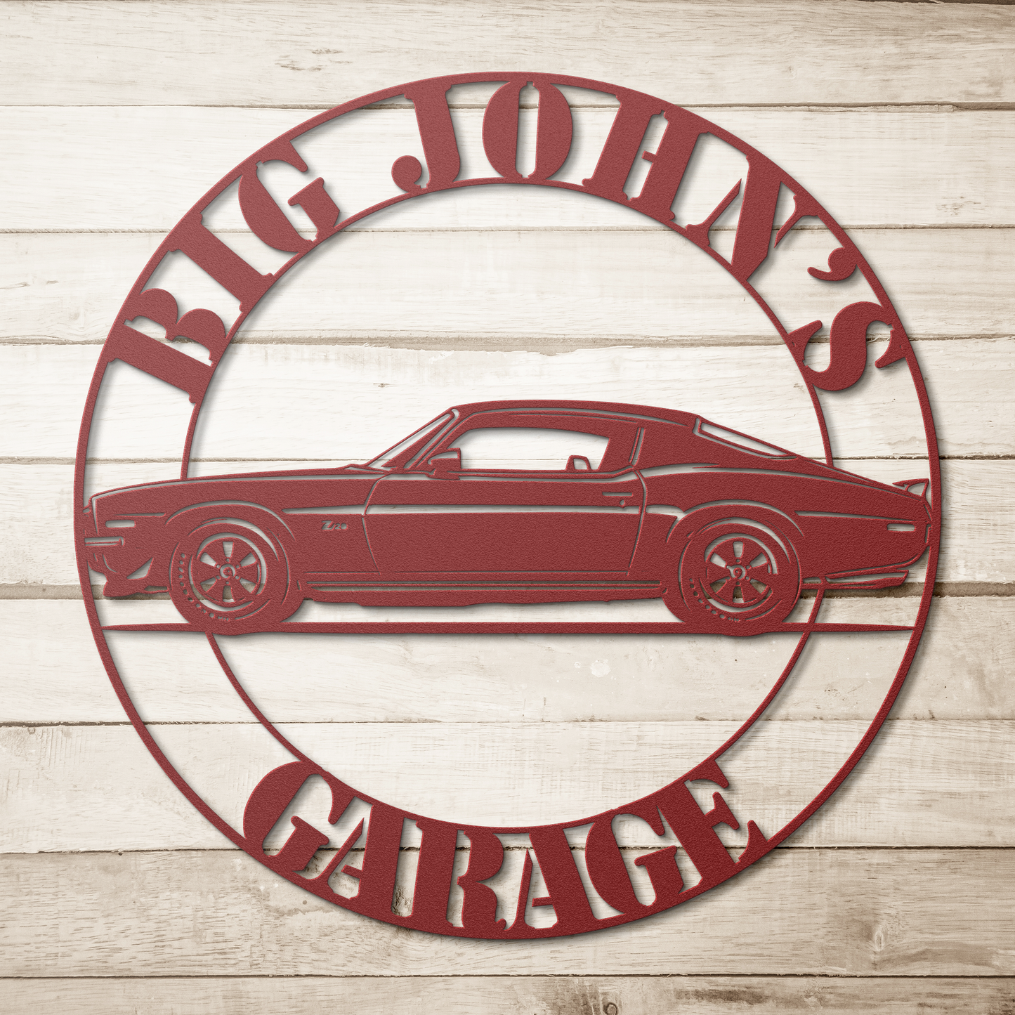 Chevy classic muscle car garage wall decor