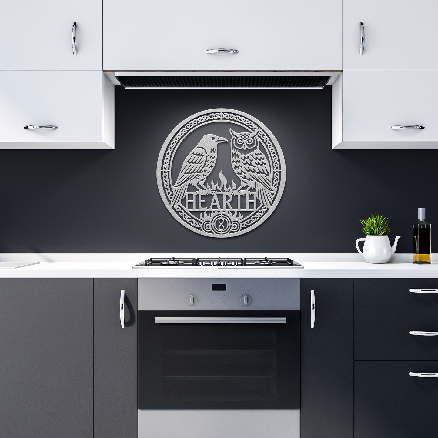 Celtic_Raven__Owl_Hearth_Metal_Sign__Silver_Dark_Kitchen_Mockup.png
