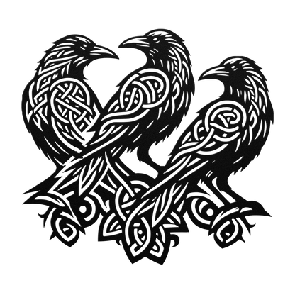 Personalized Celtic ravens outdoor wall sign