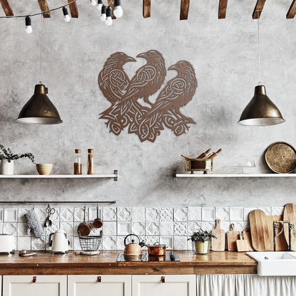 Celtic_Ravens_Metal_Wall_Art__Custom_Tr_Copper_Rustic_Kitchen_Mockup.png