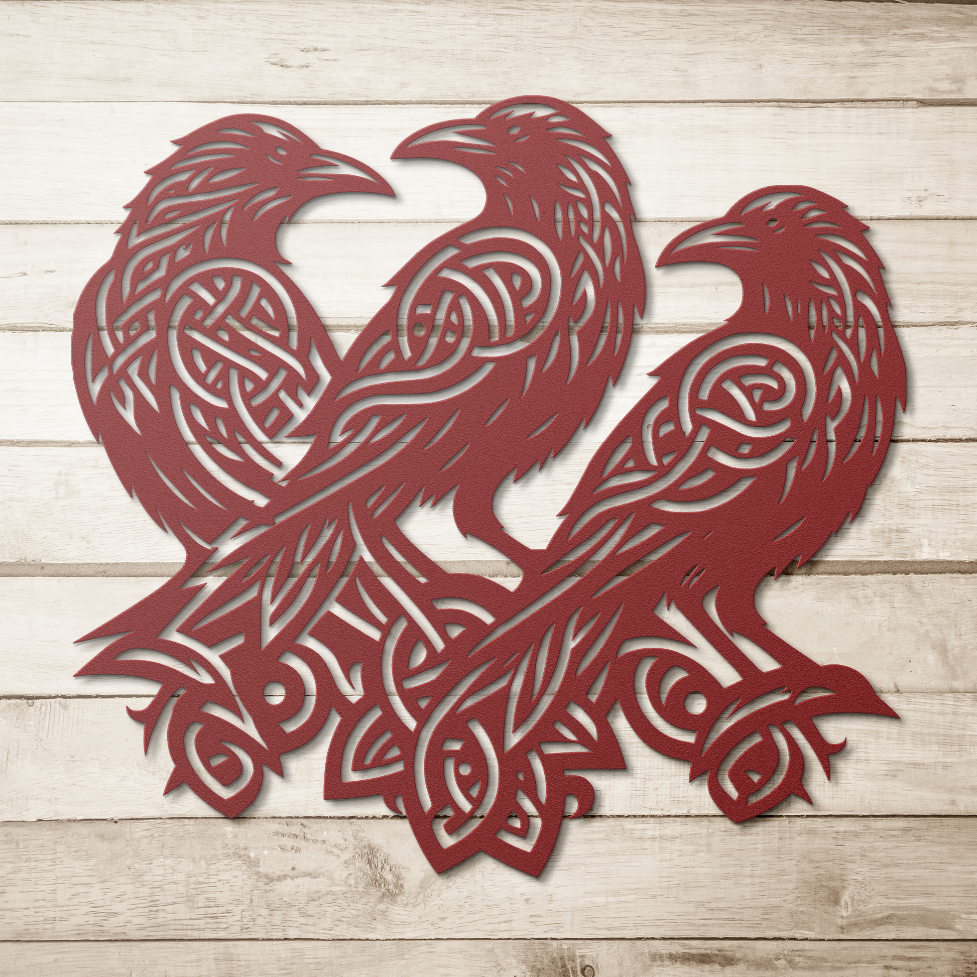Rustic Celtic raven steel wall decor USA made