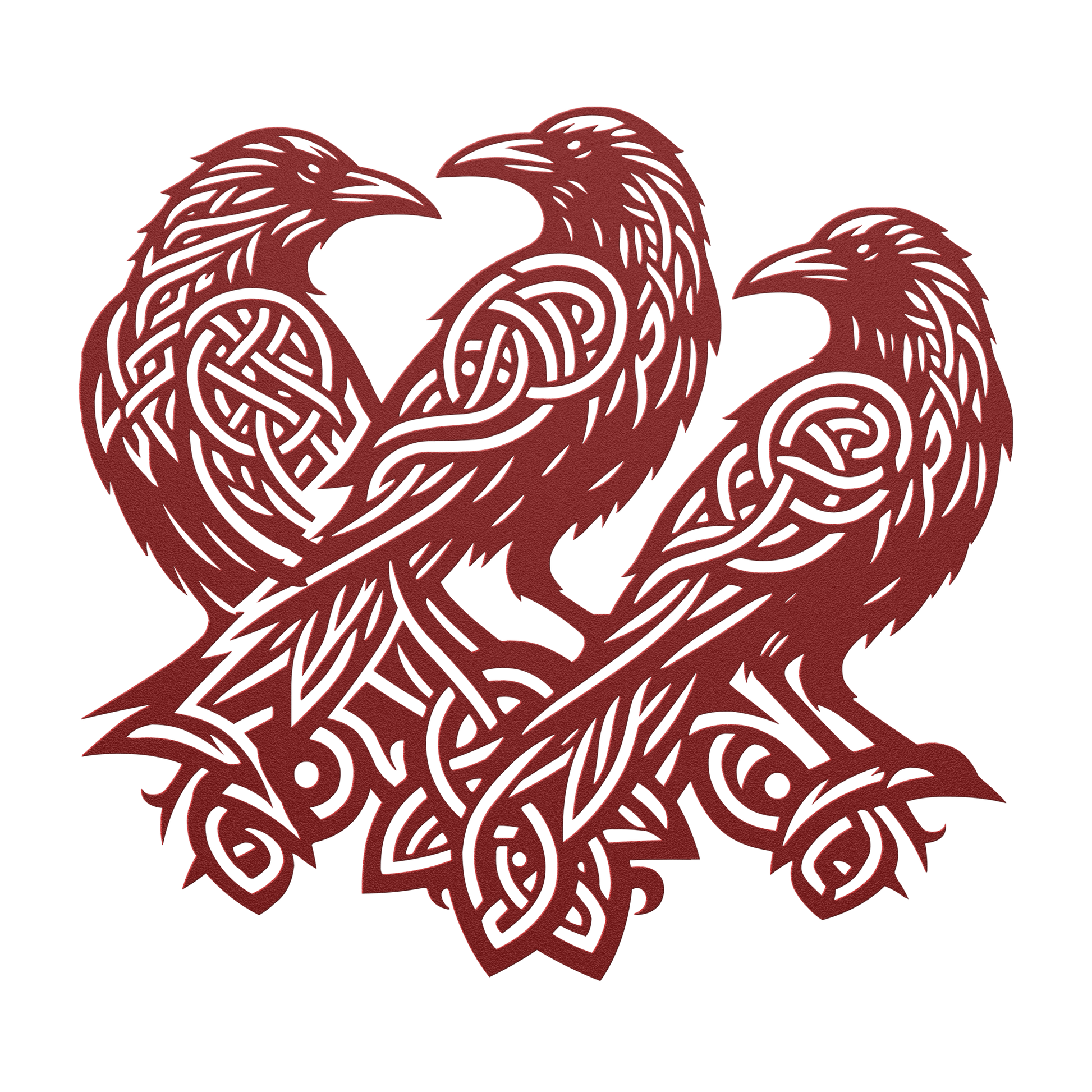 Durable powder-coated Celtic raven artwork