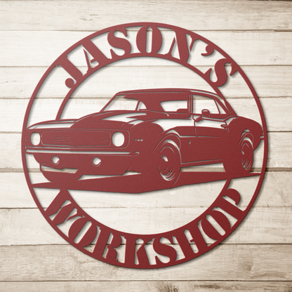 Custom Camaro shop sign