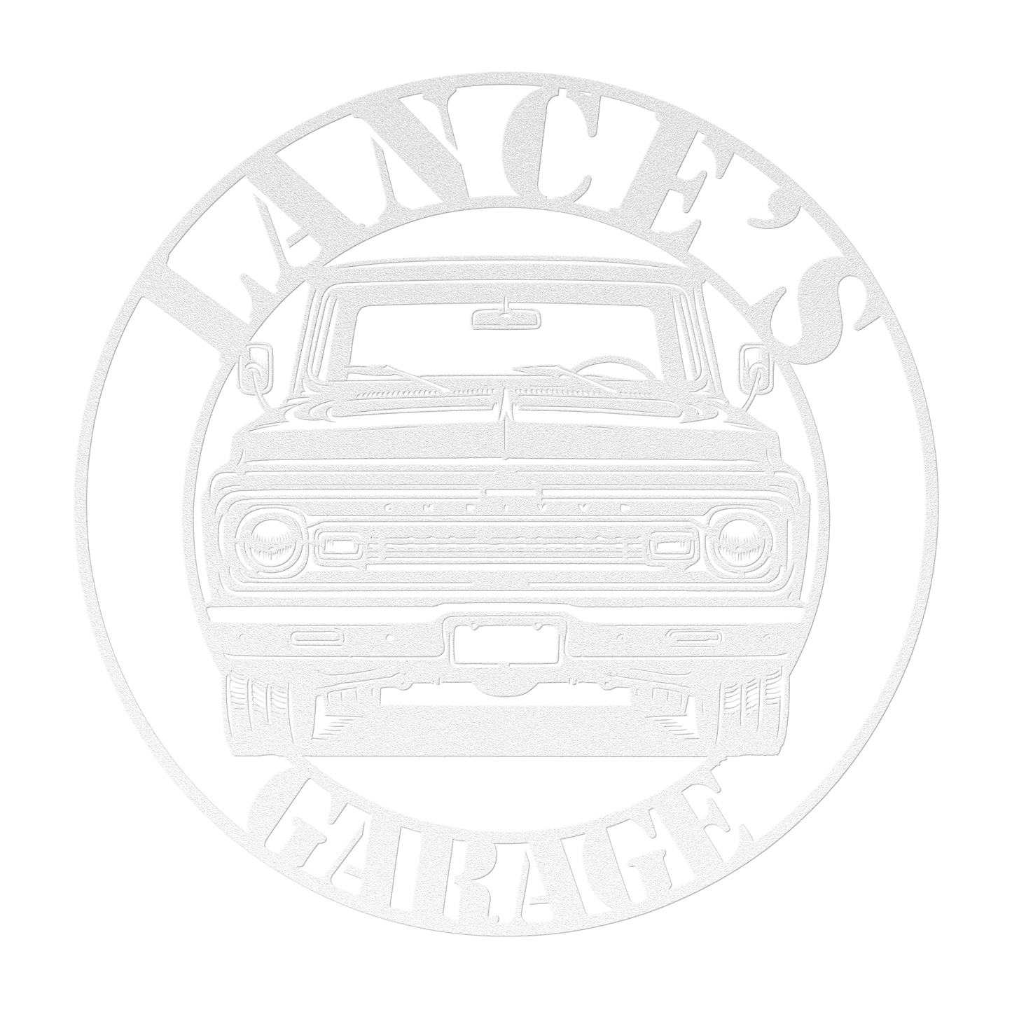 classic truck garage sign