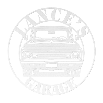 classic truck garage sign