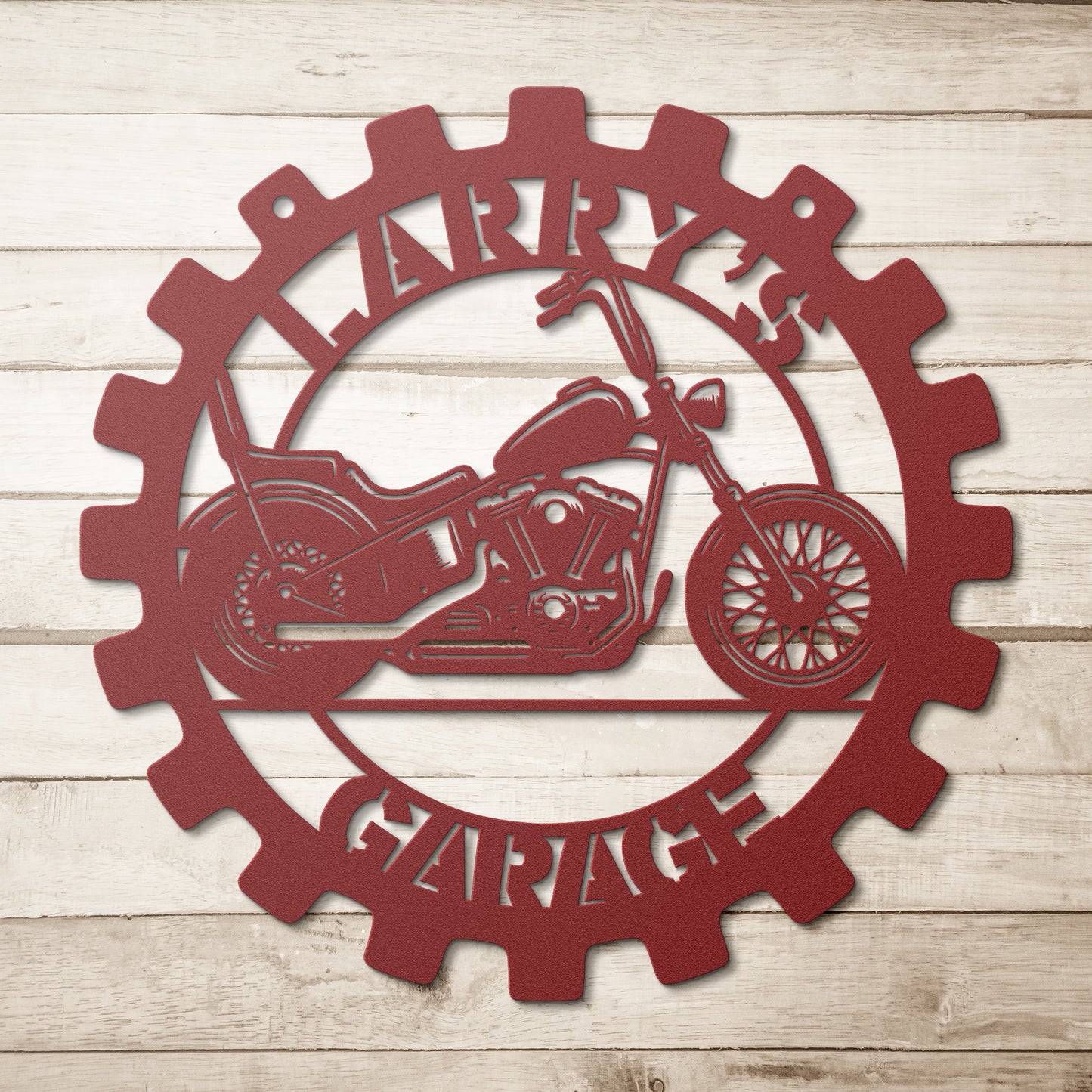 Classic Custom Chopper Motorcycle Metal Wall Art