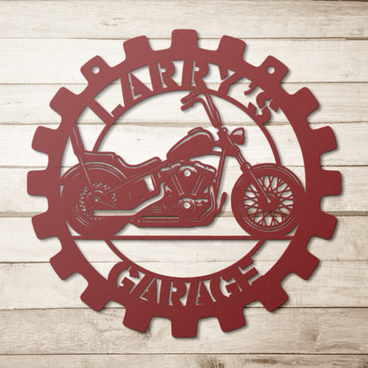 Classic Custom Chopper Motorcycle Metal Wall Art