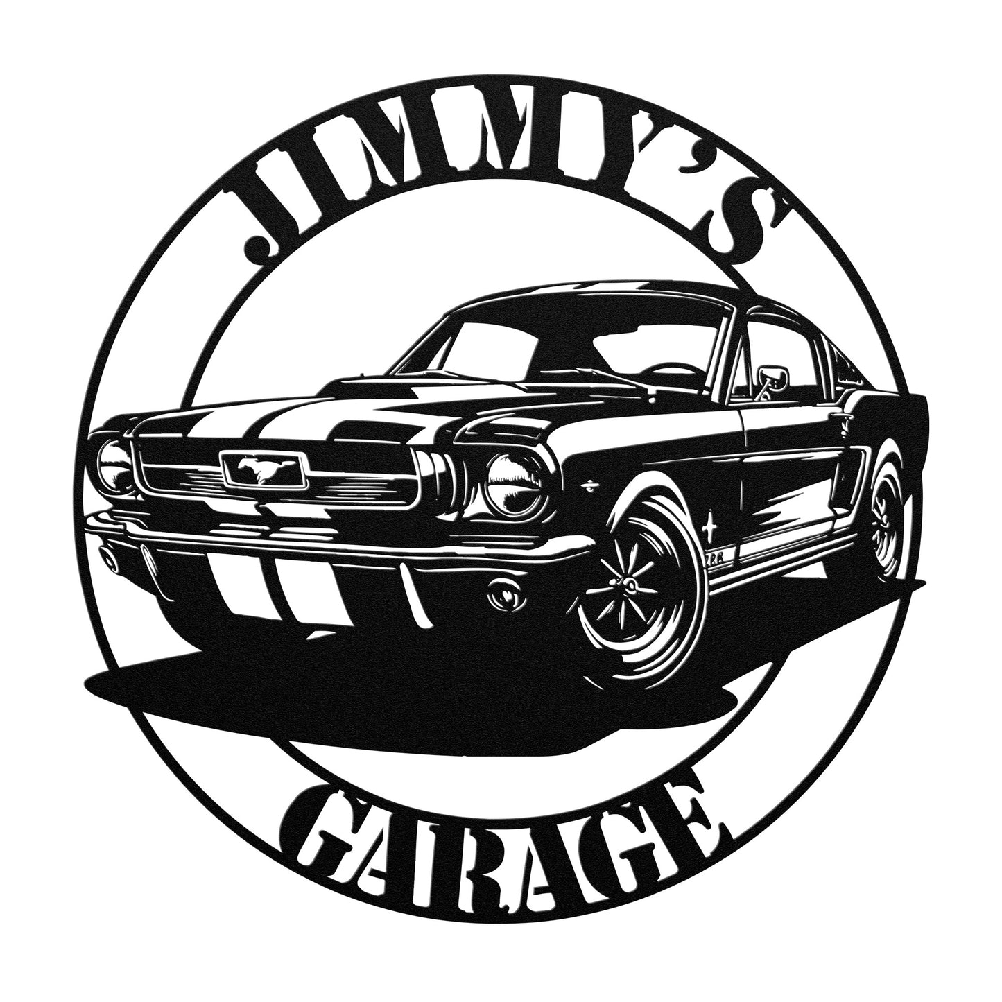 custom mustang metal sign