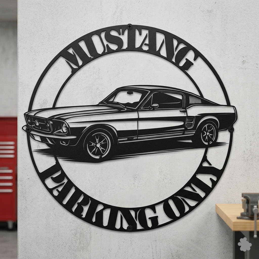 Ford Mustang American pony car metal sign for garage wall decor