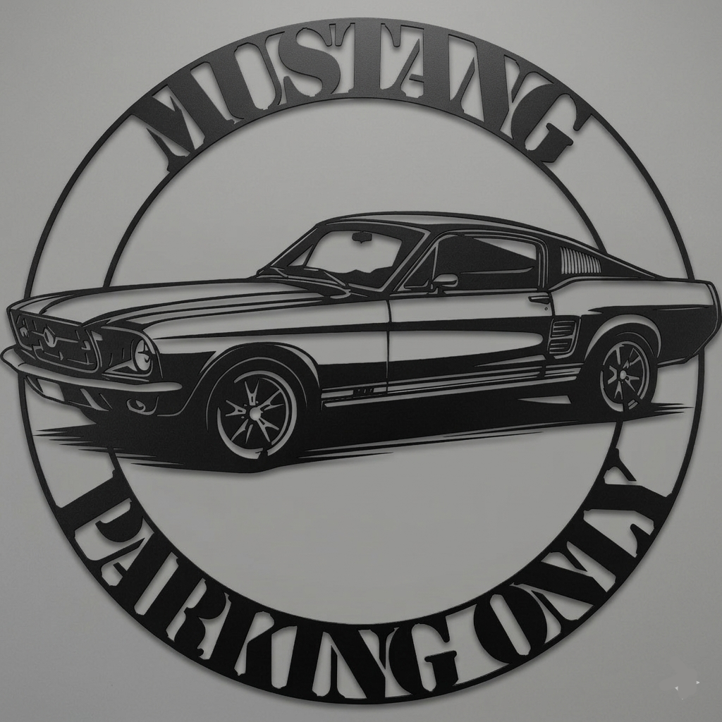 Ford Cobra Mustang Muscle car metal wall art for man cave display