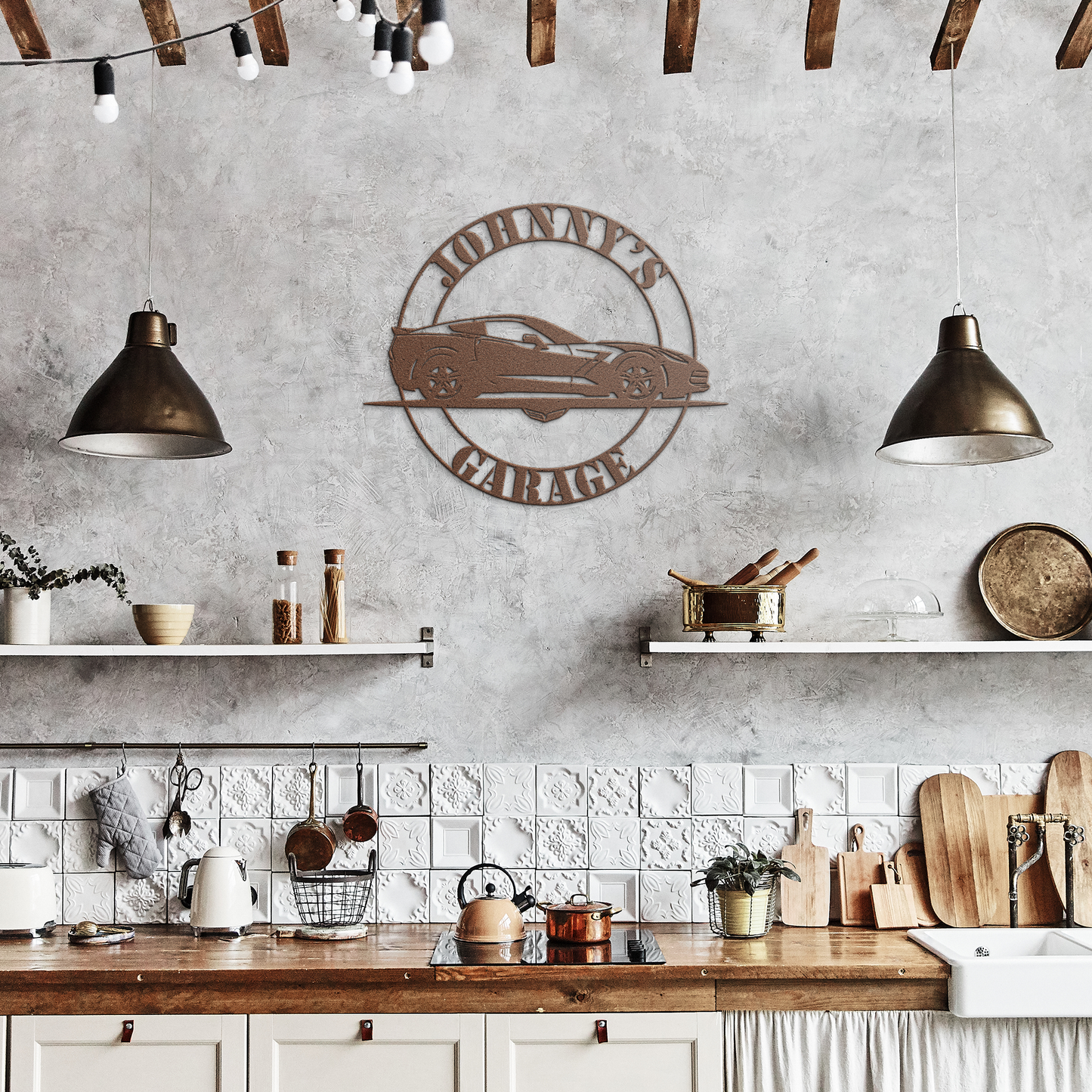 Corvette_2014_C7_Metal_Sign__Custom_Gar_Copper_Rustic_Kitchen_Mockup.png