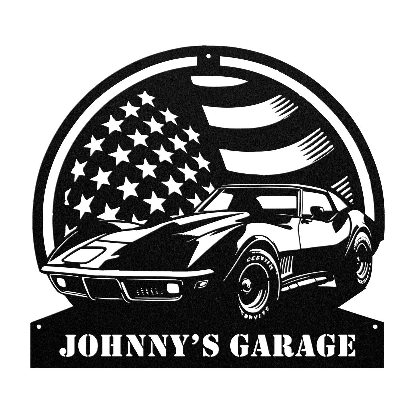 Corvette Metal Garage Sign