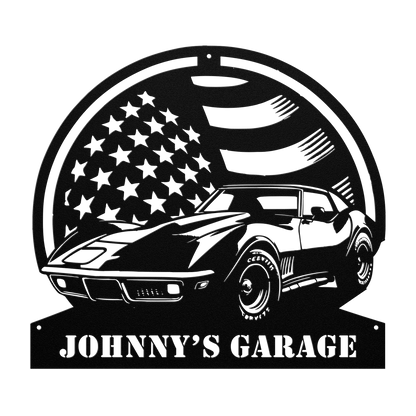 Corvette Metal Garage Sign