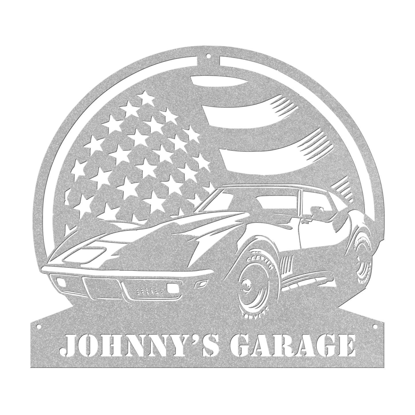 Custom Corvette Stingray Steel Sign for Man Cave & Auto Shop