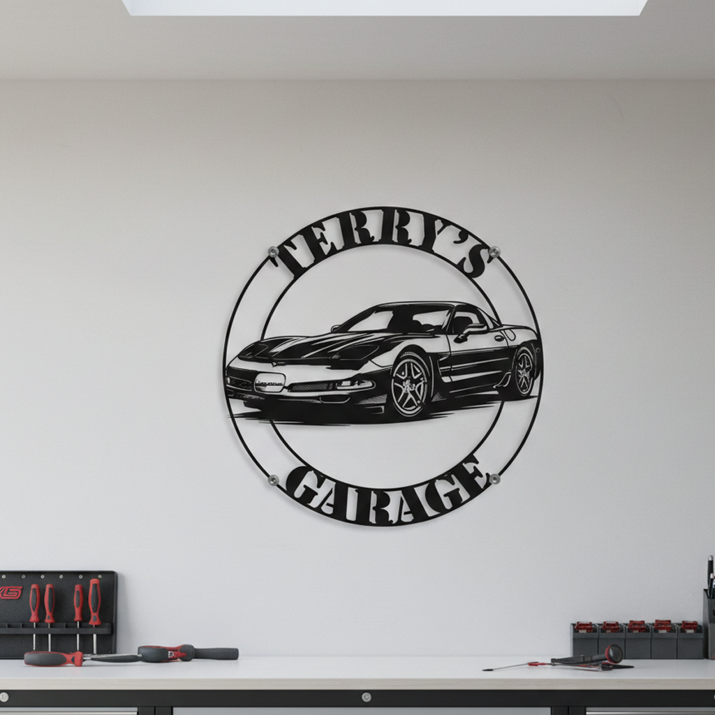 Z06 Corvette metal sign garage wall art steel decor