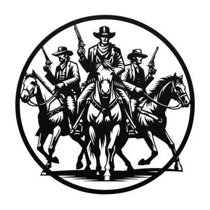 Handcrafted steel cowboy sign – personalized frontier metal art gift